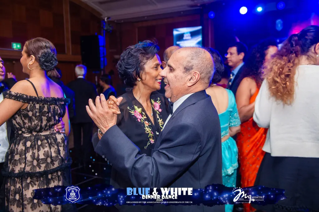 A couple dancing at the 2025 Blue and White