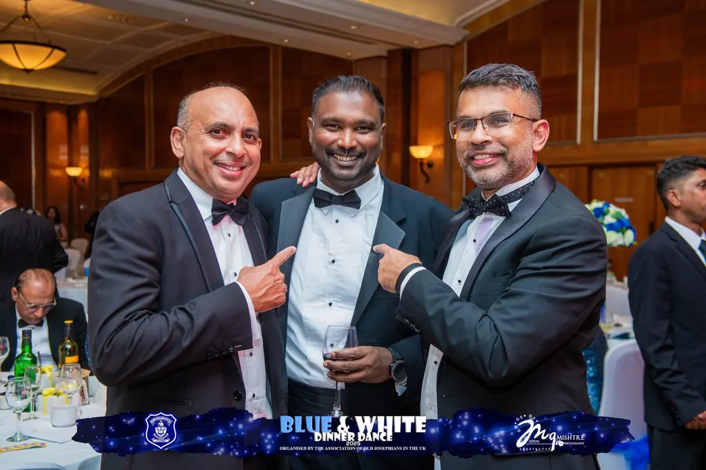 Three guests in black tie