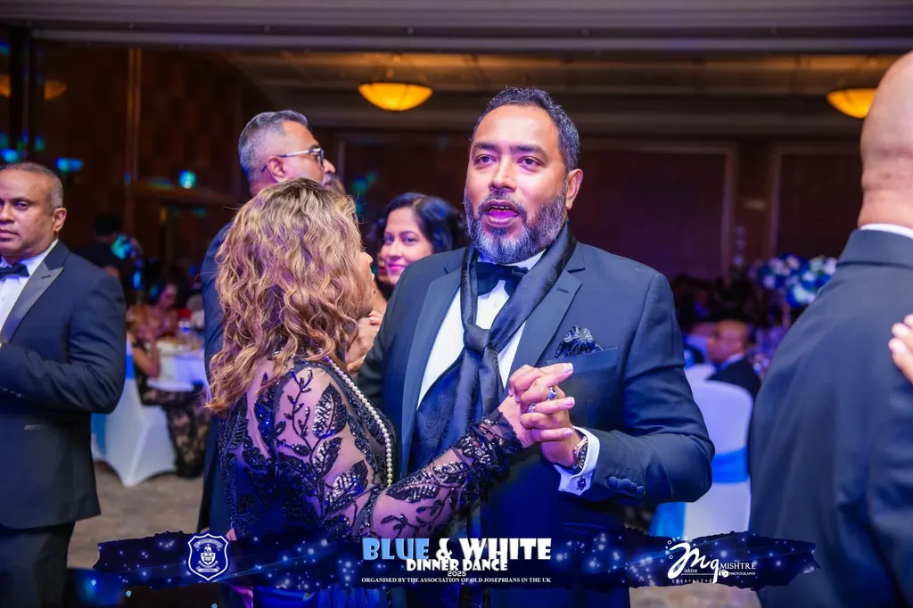 A couple dancing at the 2025 Blue and White